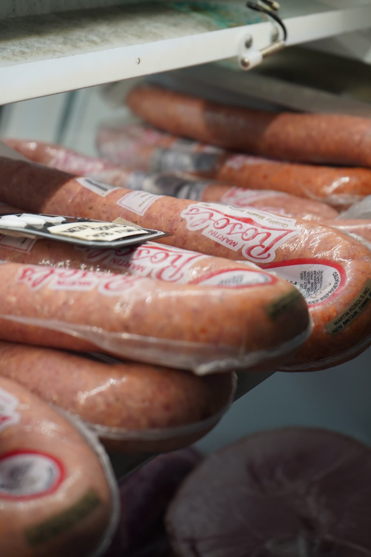 House sausage at the meat case
